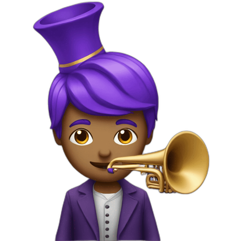 trumpeter with purple hair emoji