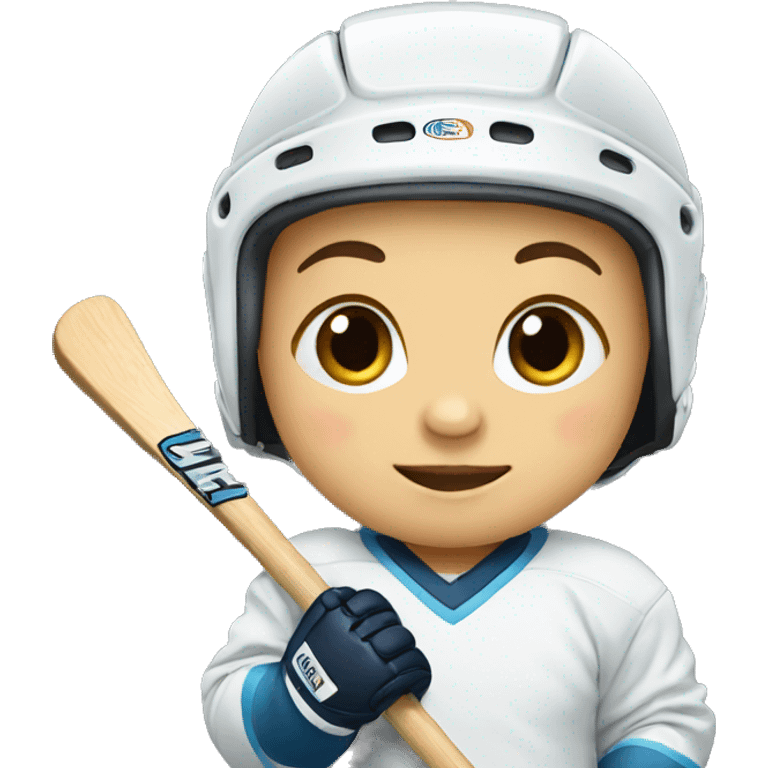 Baby with hockey stick  emoji