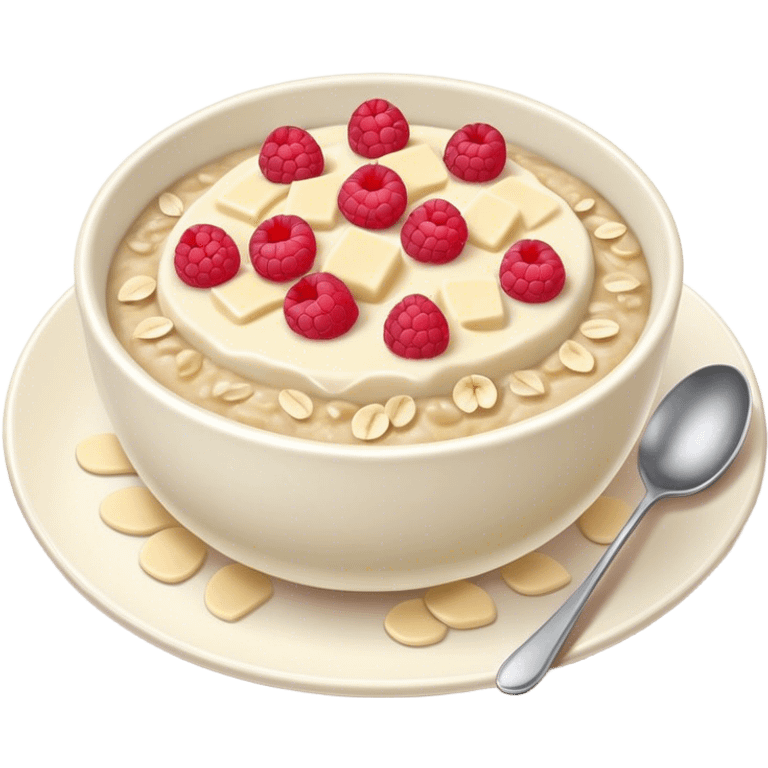 Night oatmeal with white chocolate, raspberry  emoji