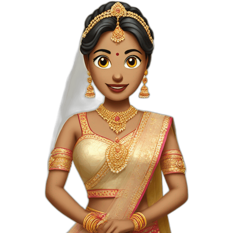 Wedding bride in indian lehenga emoji