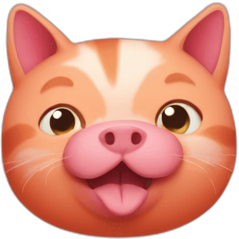 red cat pig like emoji