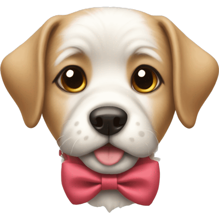 Dog wearing a bow emoji