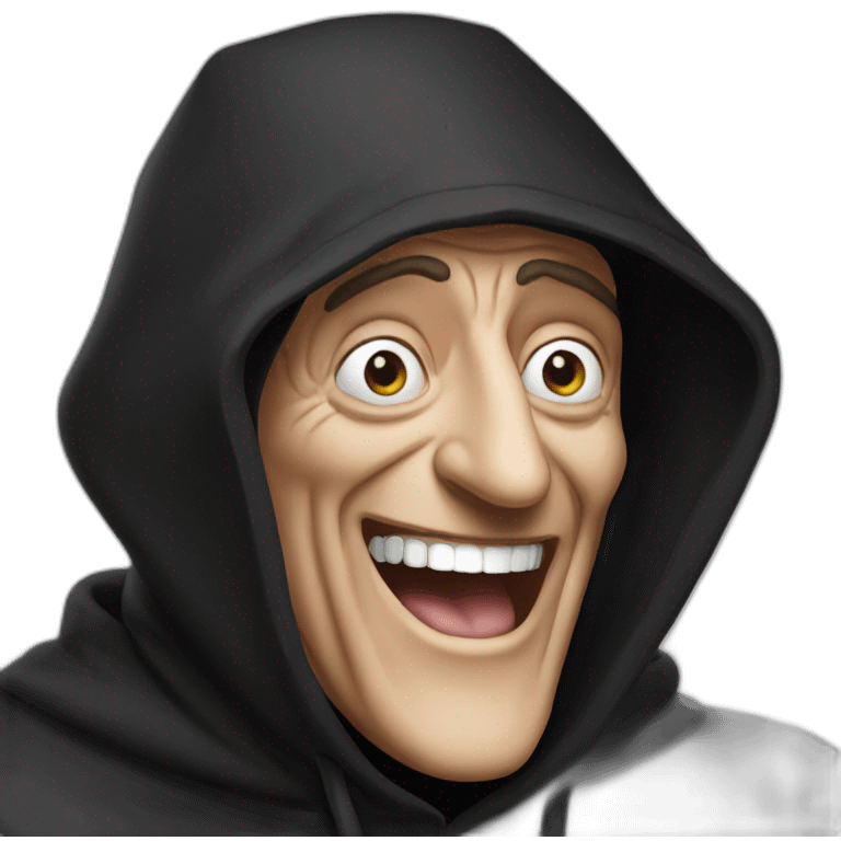 marty feldman with black hood laughing emoji