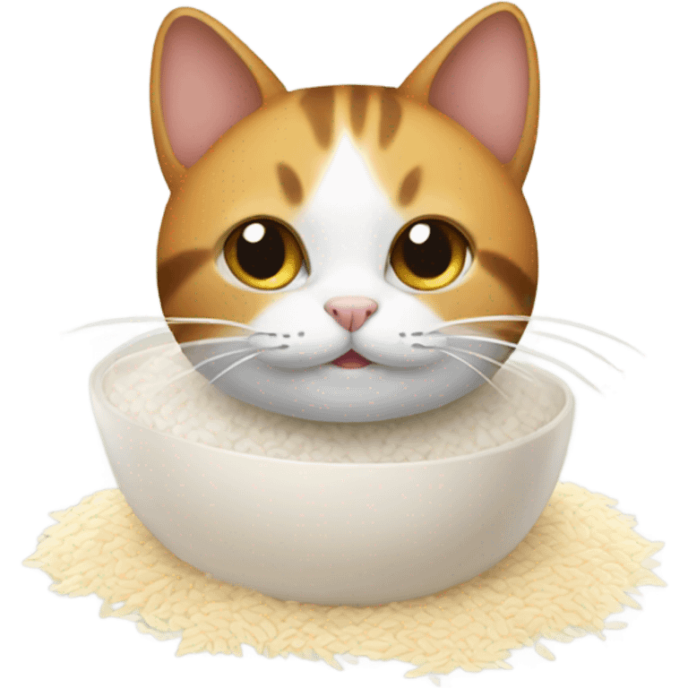 Cat with rice emoji