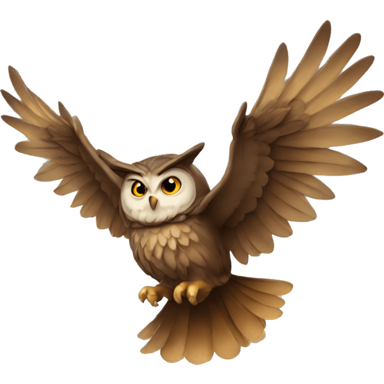 Flying wizard owl emoji