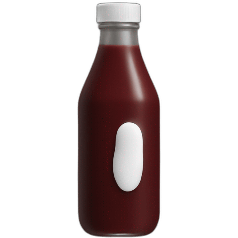 Dark Ketchup Bottle no face emoji