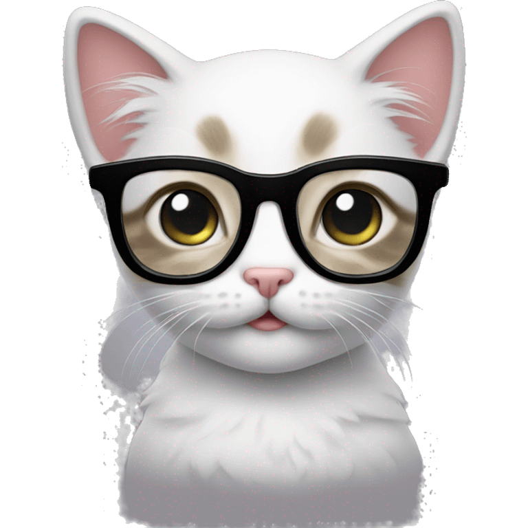 cute kitten with glasses emoji