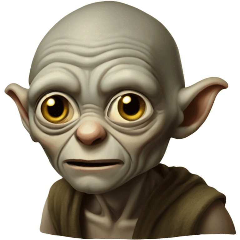 Gollum on frodos back like yoda emoji