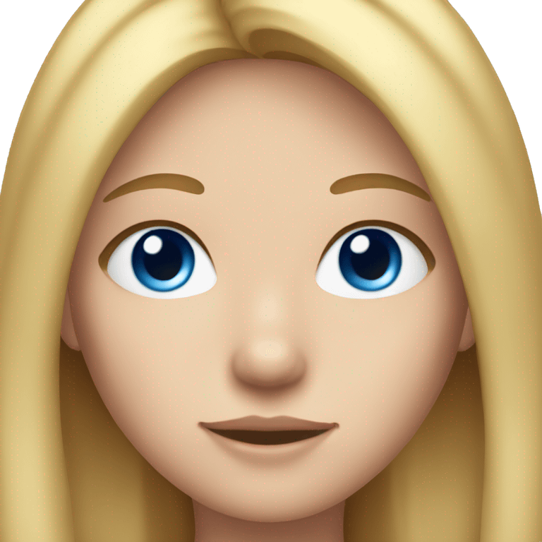 Girl with freckles,blonde straight hair and blue eyes emoji