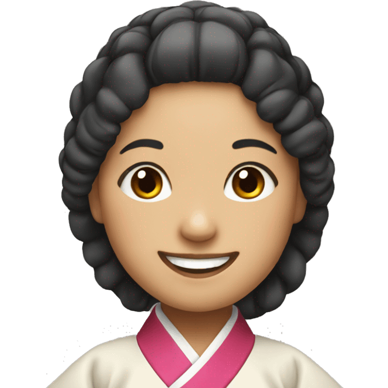 woman smiling with hanbok emoji