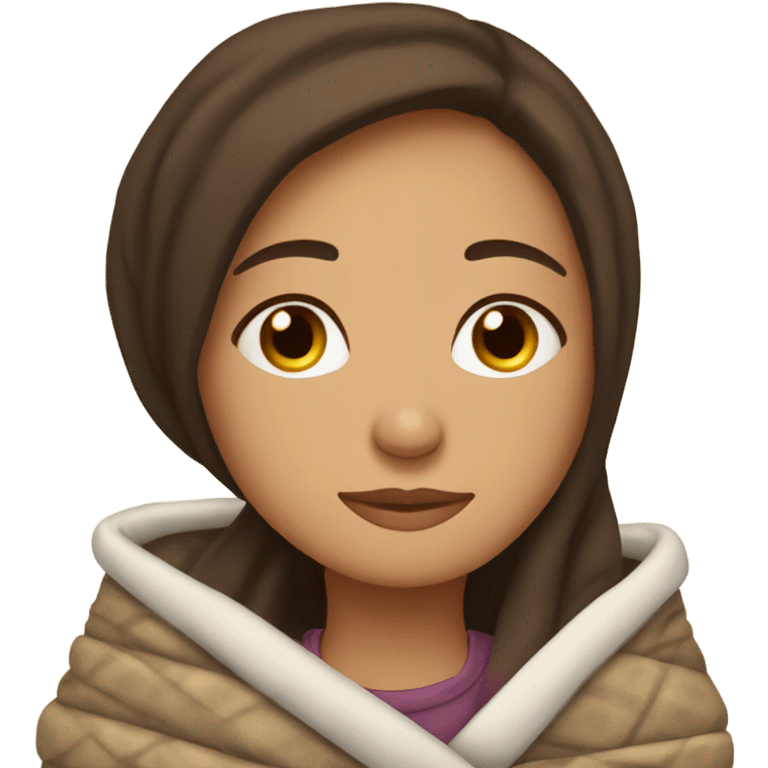 brunette girl sleeping cozy emoji