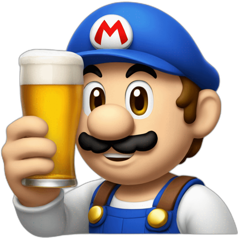 Super mario with beer emoji