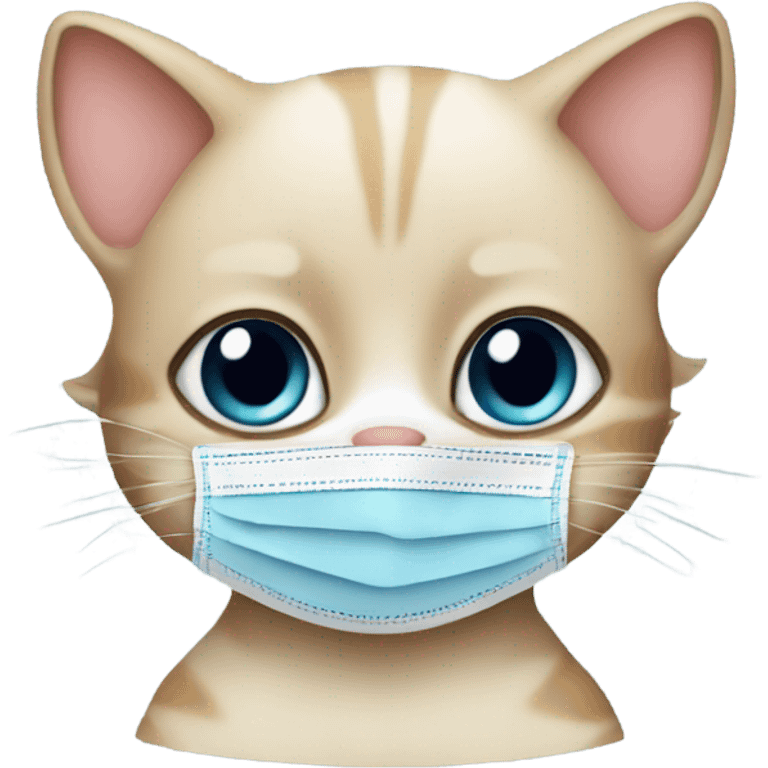 baby cat with covid mask emoji