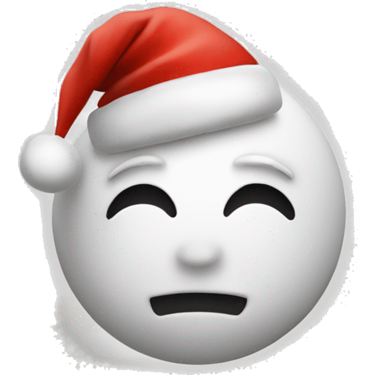 moon face with christmas hat emoji