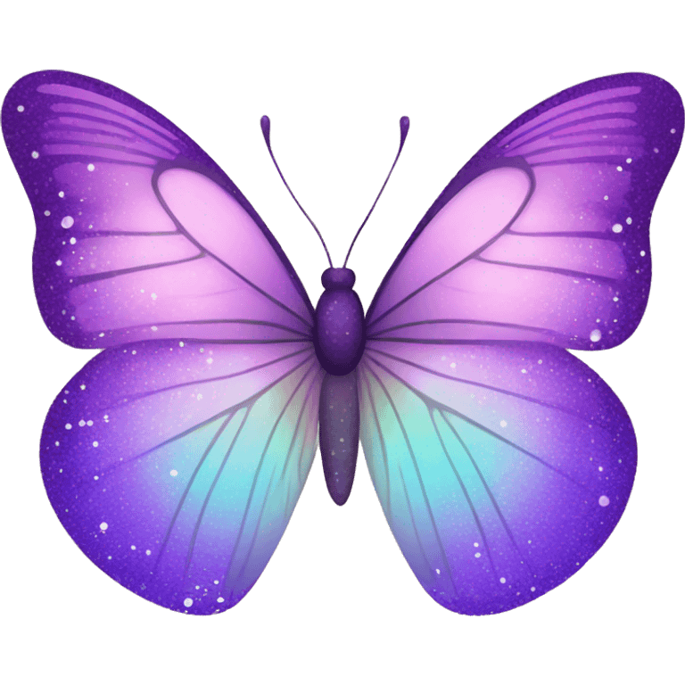 Glittery Pastel purple-gradient butterfly emoji