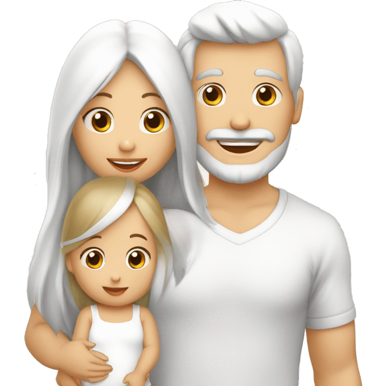 Familia hombre blanco mujer blanca bebé y 1 niños 3 miembros emoji