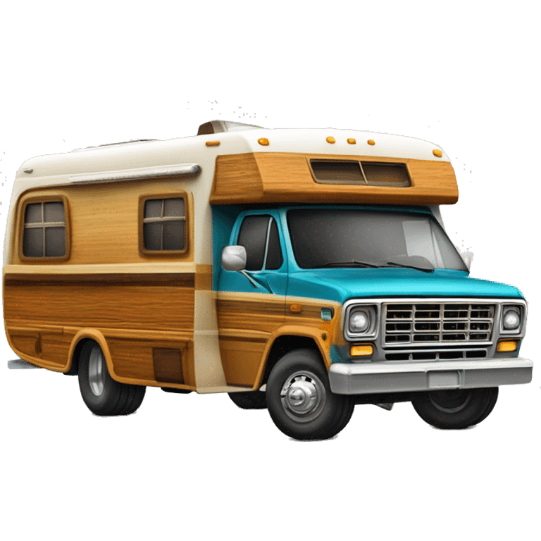 Real 70s Winnebago dually woody monster bus emoji