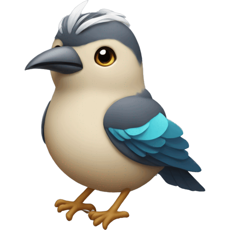 Bird wearing a necklace with a Star of David on it emoji