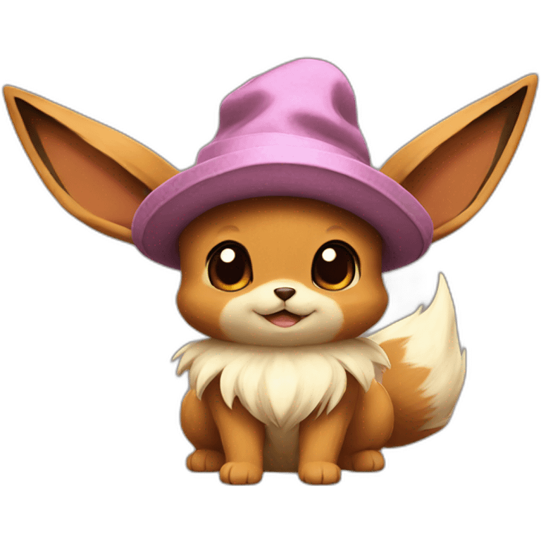 Eevee with a hat emoji