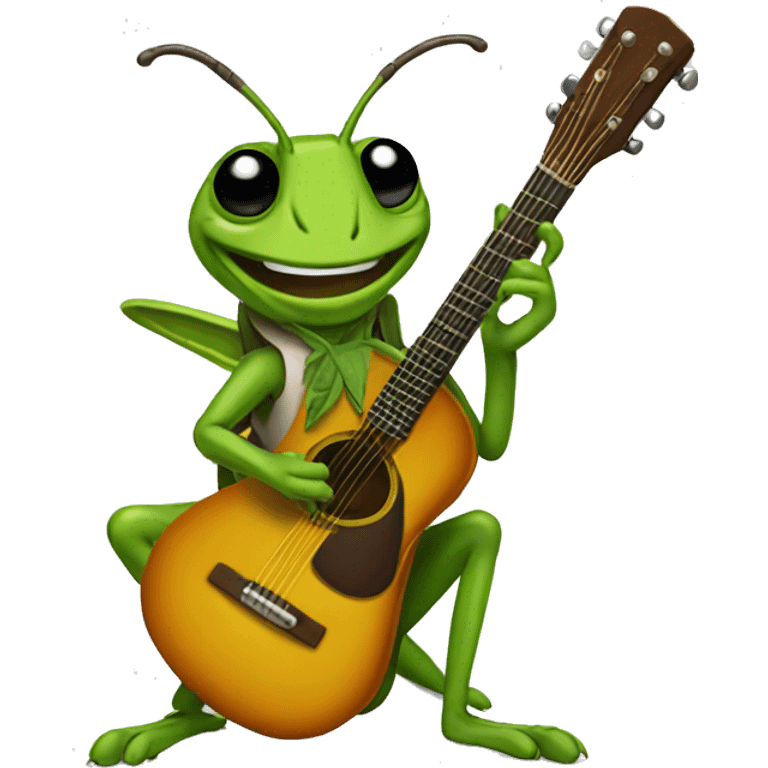 grasshopper playing a guitar emoji