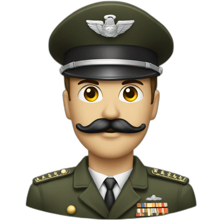 Militaire avec moustache carré noir emoji