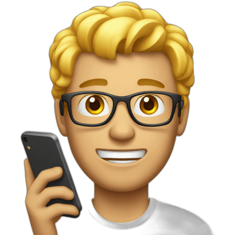 Man play games on his phone emoji