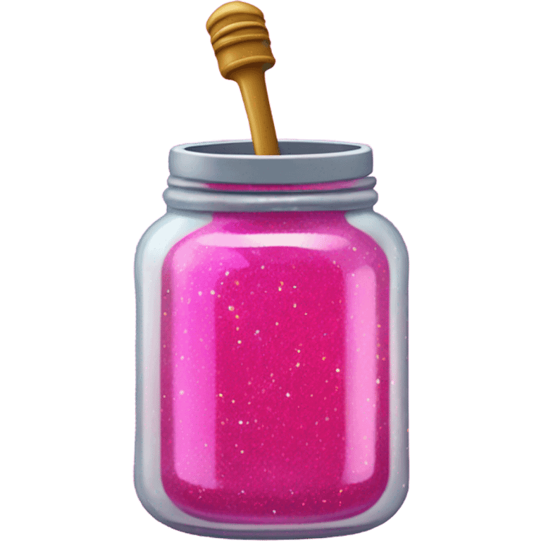  wand dipped in jar of hot pink of honey with glitter  emoji