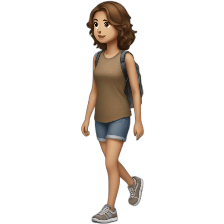 Brown haired girl walking emoji