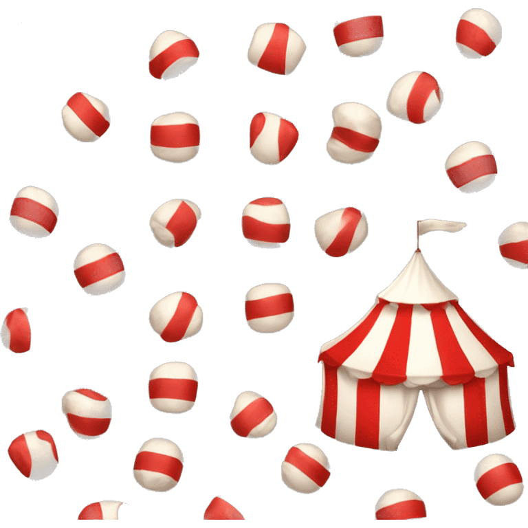 red and white striped CIRCUS TENT emoji