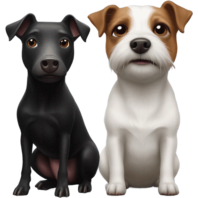 black pig with jack russel terrier emoji