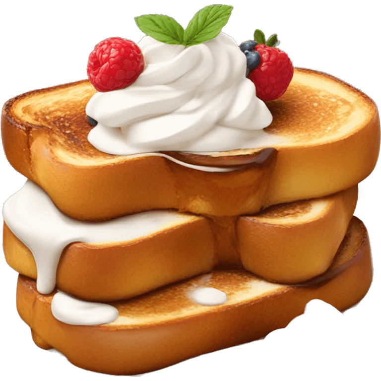 French toast with whipped cream on top emoji