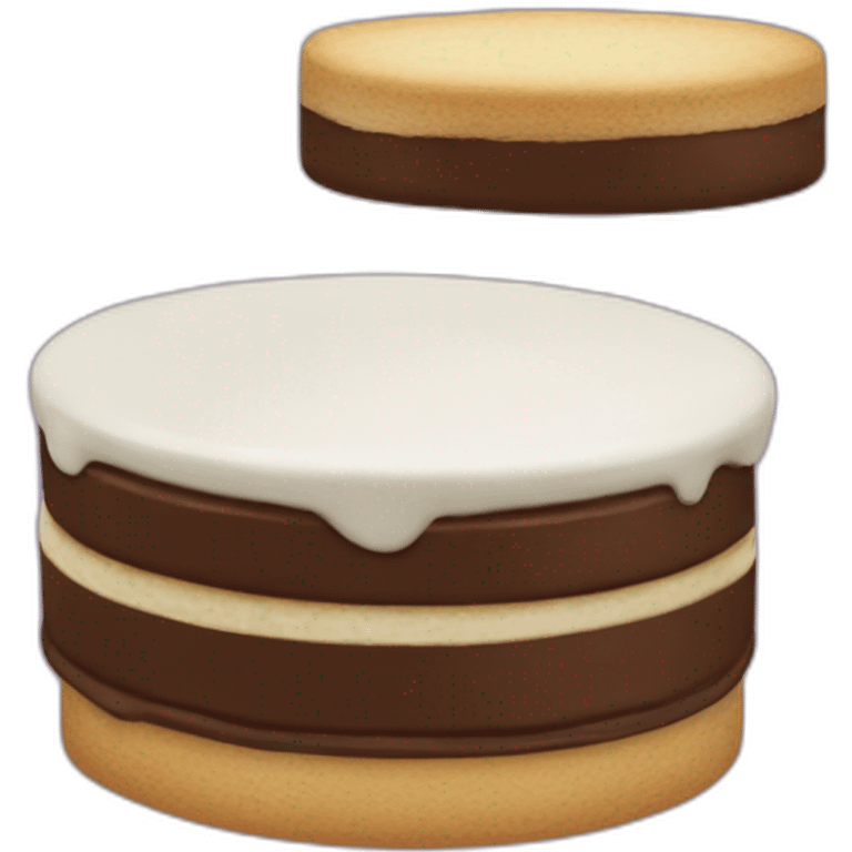 Alfajor de chocolate relleno de manjar emoji