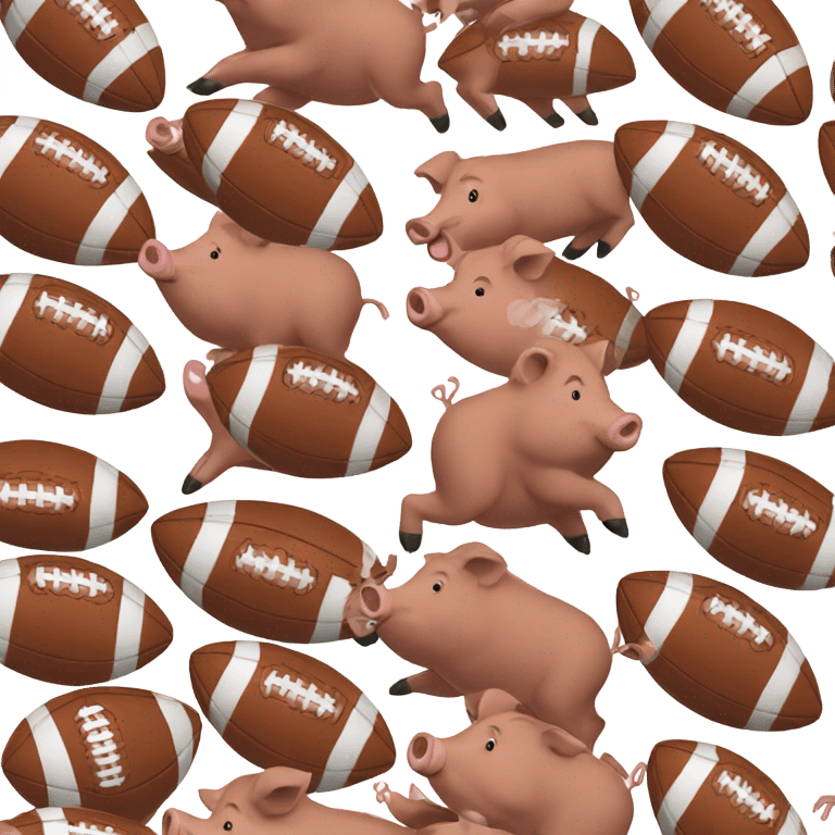 Hog with football emoji