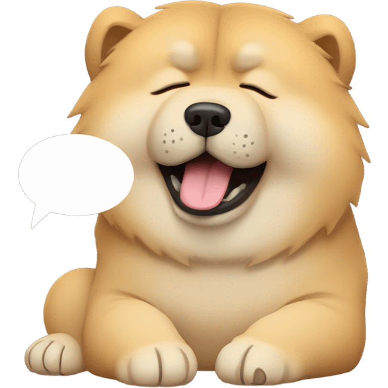 chow chow tired with speech bubble ''zzzz'' emoji