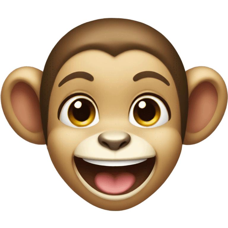 cute happy girl monkey  emoji