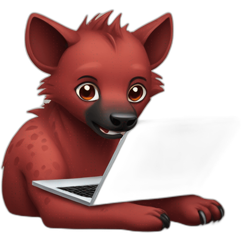 red hyena with laptop emoji