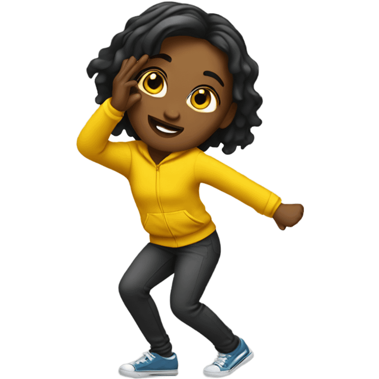 girl doing the dabbing dance  emoji