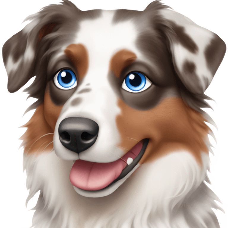 Red Merle Australian shepherd with blue eyes  emoji