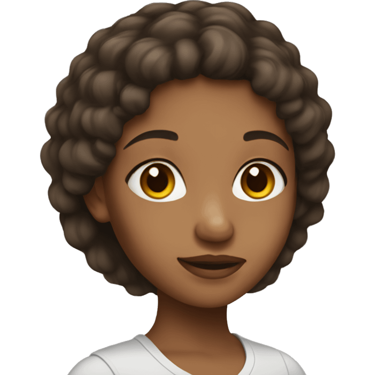 light brown skin girl with dark brown hair emoji