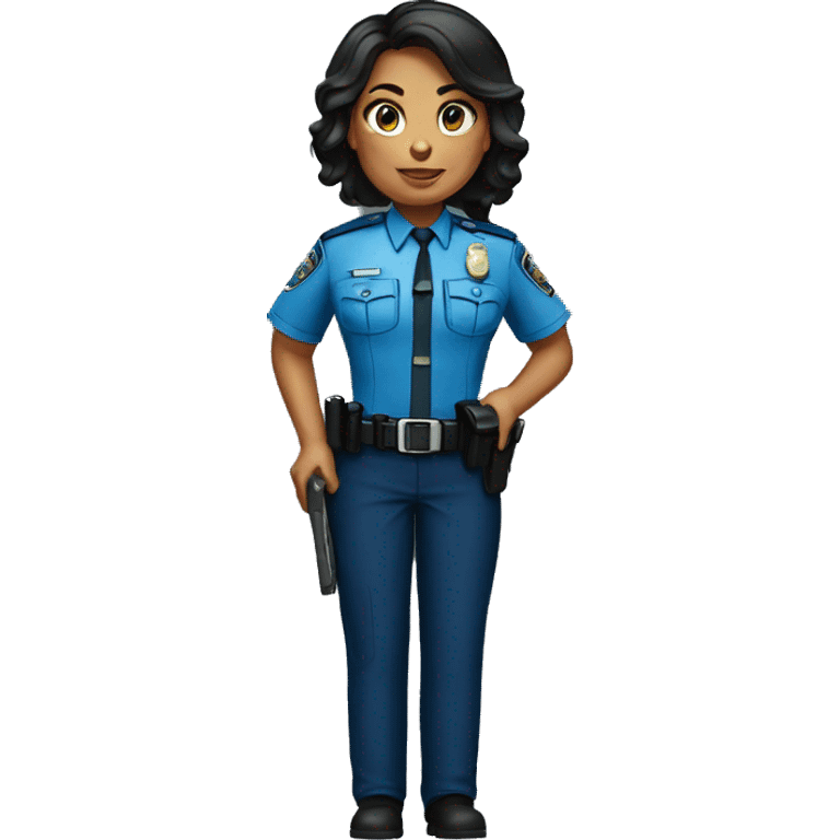 female police officer blue shirt emoji