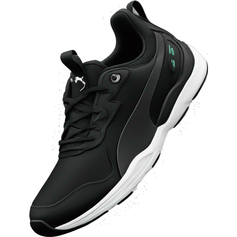 black puma running shoes black logo emoji