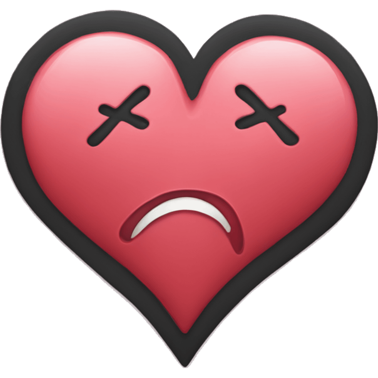 Heart with sad love blac emoji