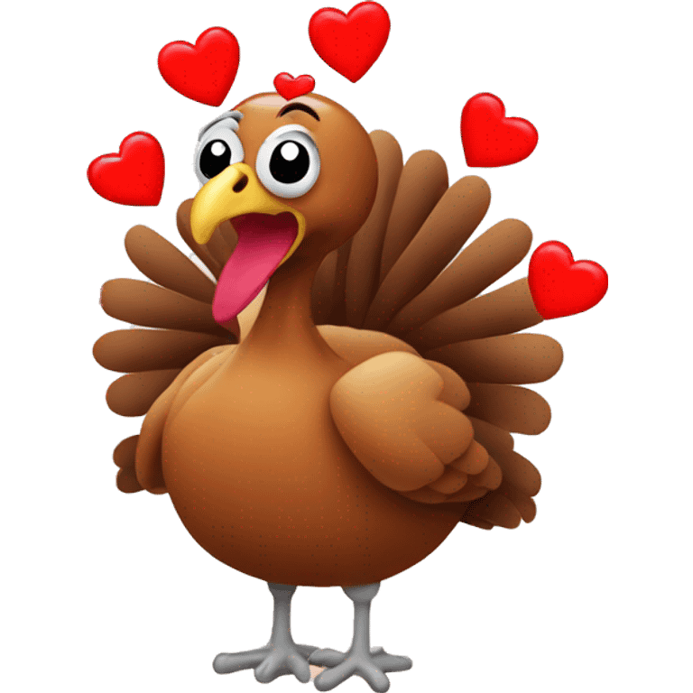 Turkey with hearts emoji