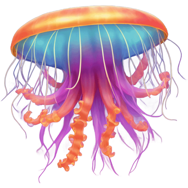 Colorful jellyfish hula-hooping  emoji