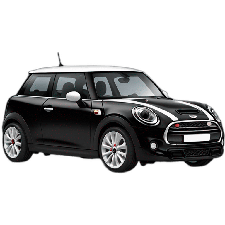 Mini Cooper s f56 noire de derrière avec le toit blanc emoji