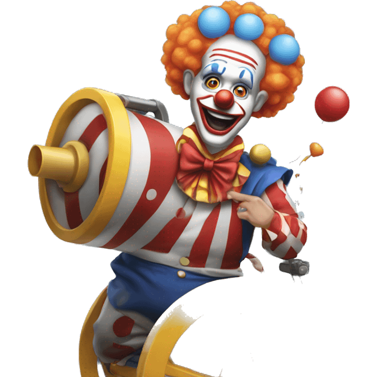 Clown busting out of a circus canon  emoji