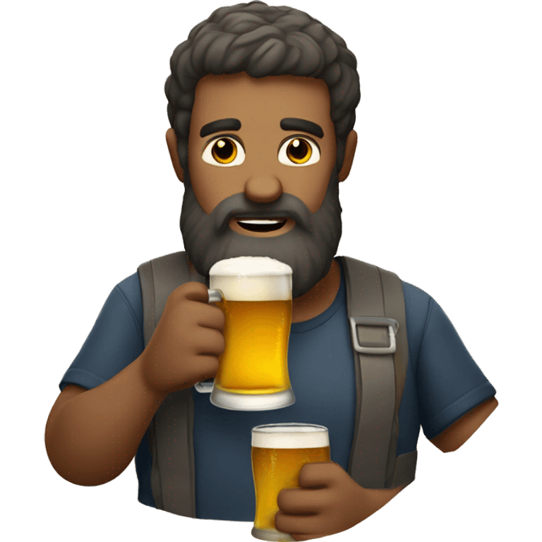 bearded man drinking beer emoji