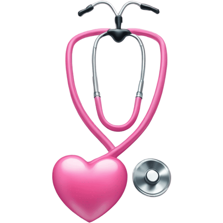 pink heart shaped stethoscope emoji