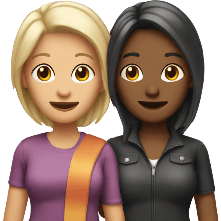 two lesbians. one is older emoji