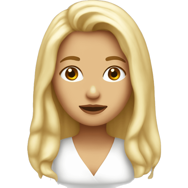 Blanca rubia lisa  emoji